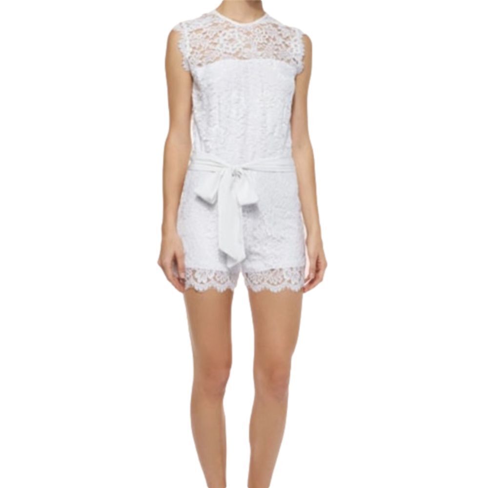 Karina Grimaldi Ariadne ivory lace romper Large new